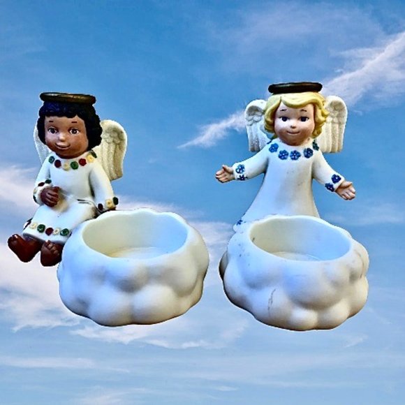 PartyLite Angel Votive Tealight Candle Holder Lot of 2 DAMAGED - Picture 2 of 16